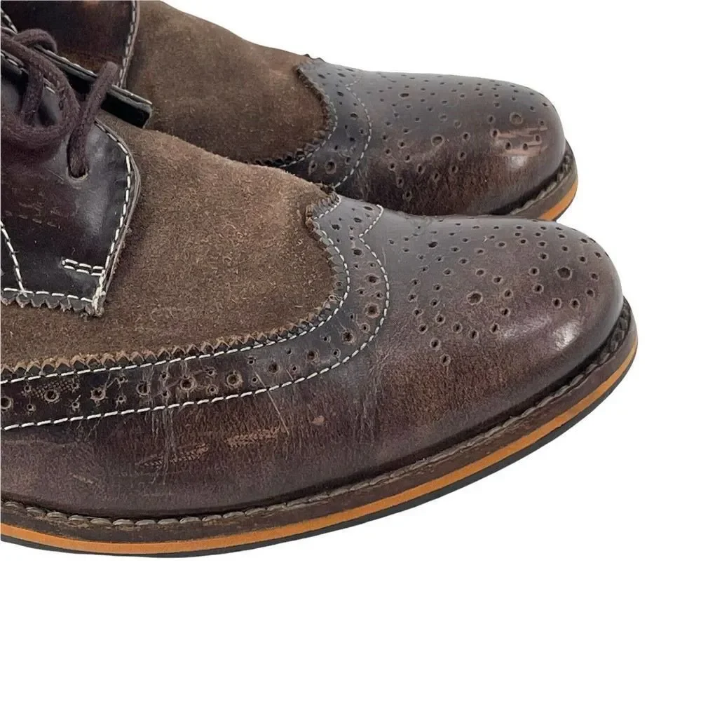 Lotus Wingtip Shoes Brown Mens US 9 UK 8 Leather Oxford Lace Up Dress Shoes